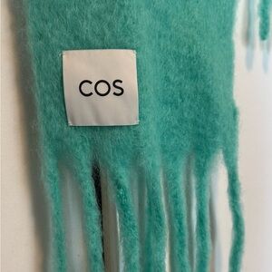 COS Teal Fringe Scarf